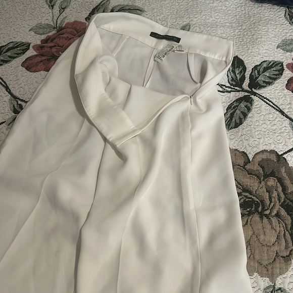 Zara White Wide Leg Pants High Waisted - Picture 3 of 3